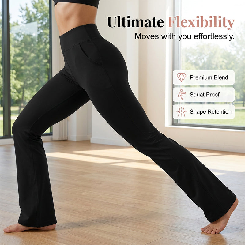 👖🔥 Elastische Bootcut-Trainingshose für Damen – Schmeichelhafter Schnitt & uneingeschränkte Bewegungsfreiheit 🧘‍♀️💨