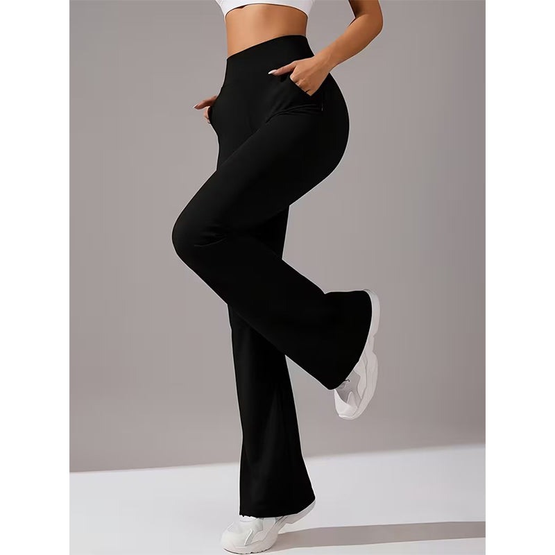👖🔥 Elastische Bootcut-Trainingshose für Damen – Schmeichelhafter Schnitt & uneingeschränkte Bewegungsfreiheit 🧘‍♀️💨