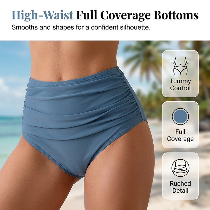 🔥50% RABATT!🩱Damen High-Waist Tankini mit Blumenmuster–figurschmeichelnd&bequem für Strand&Pool🌊
