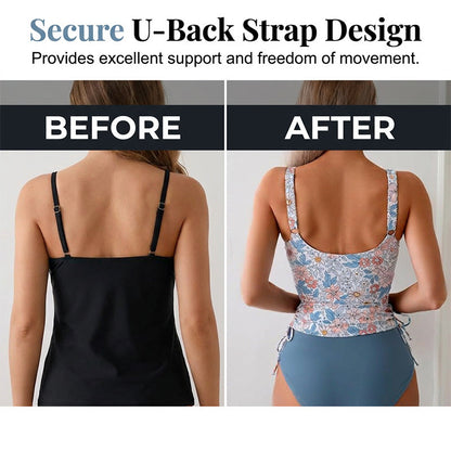 🔥50% RABATT!🩱Damen High-Waist Tankini mit Blumenmuster–figurschmeichelnd&bequem für Strand&Pool🌊