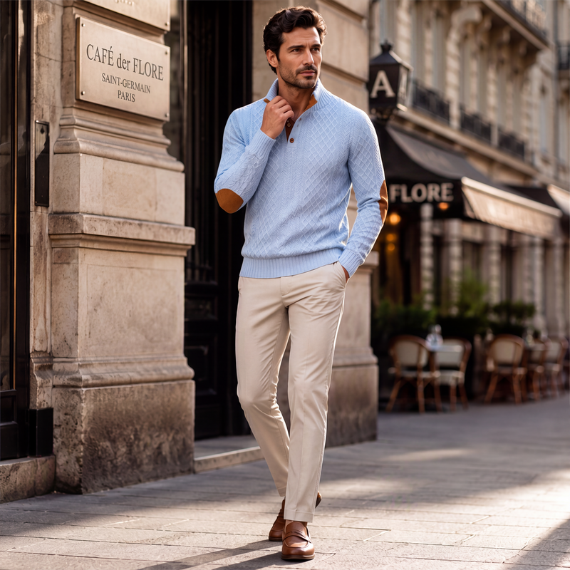 🌙Legeres, lockeres Jacquard-Sweatshirt für Herren