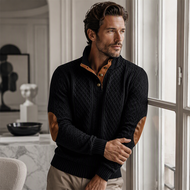 🌙Legeres, lockeres Jacquard-Sweatshirt für Herren