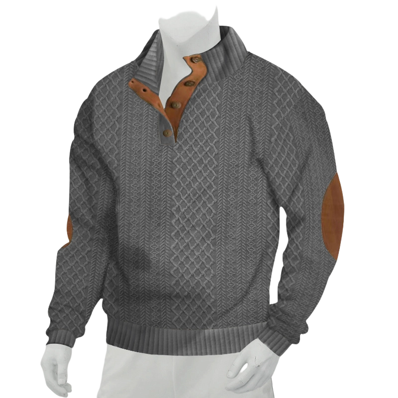 🌙Legeres, lockeres Jacquard-Sweatshirt für Herren