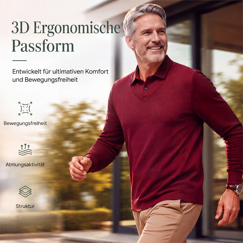 Herren-Langarmshirt im angesagten Fake-Zweiteiler-Look