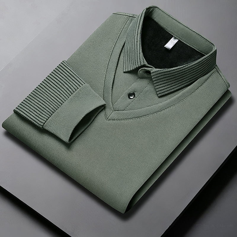 Herren-Langarmshirt im angesagten Fake-Zweiteiler-Look