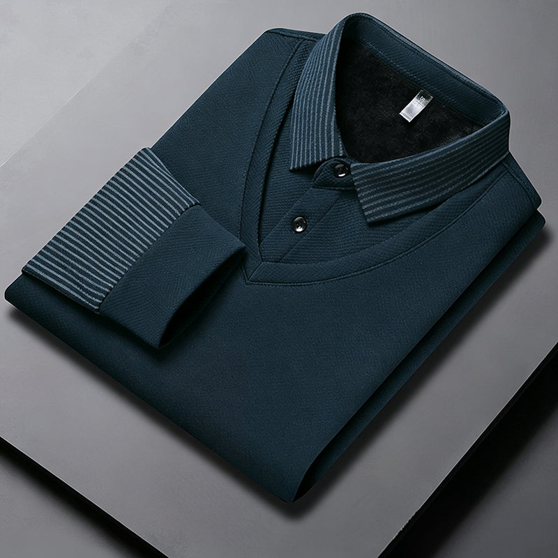 Herren-Langarmshirt im angesagten Fake-Zweiteiler-Look