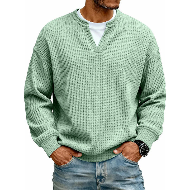 ✨  Herren Waffel-T-Shirt im Layer-Look | Bequemer Alltagsstil mit eleganter Struktur 👚