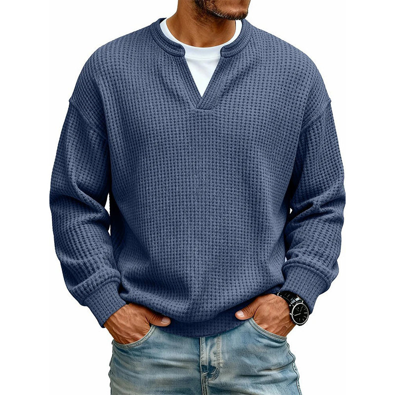 ✨  Herren Waffel-T-Shirt im Layer-Look | Bequemer Alltagsstil mit eleganter Struktur 👚