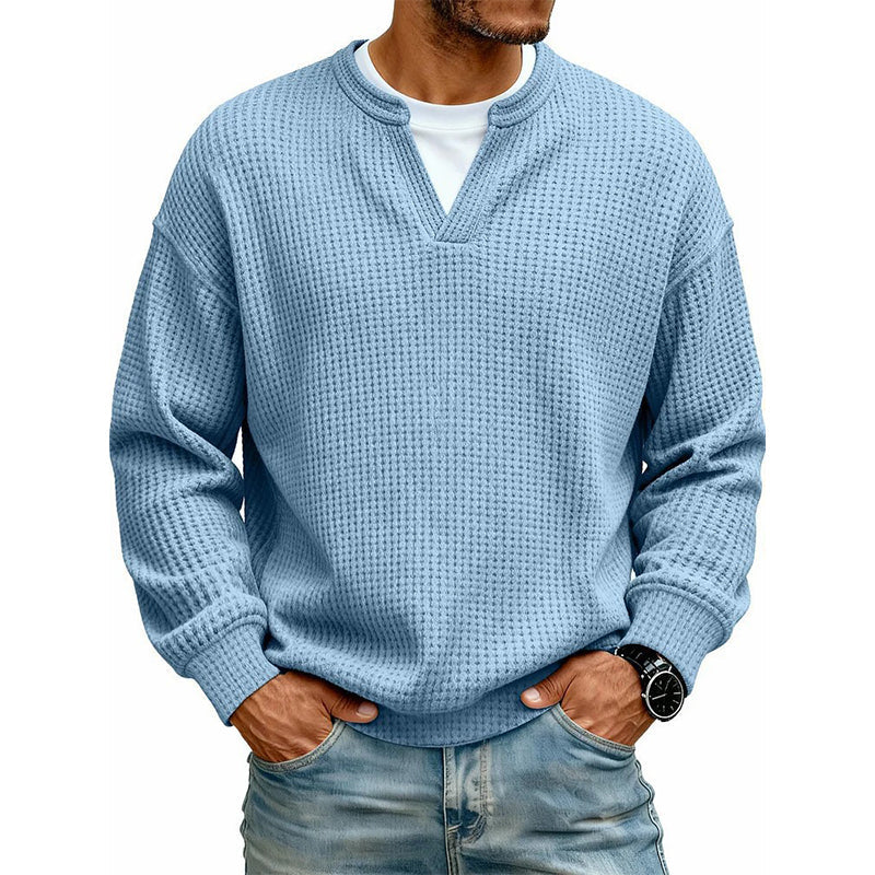 ✨  Herren Waffel-T-Shirt im Layer-Look | Bequemer Alltagsstil mit eleganter Struktur 👚