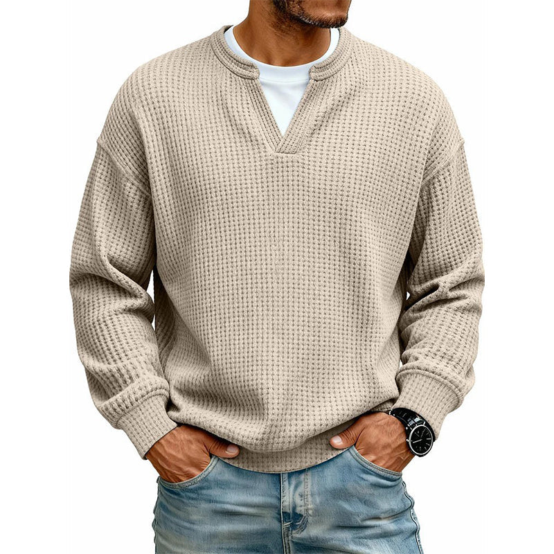 ✨  Herren Waffel-T-Shirt im Layer-Look | Bequemer Alltagsstil mit eleganter Struktur 👚