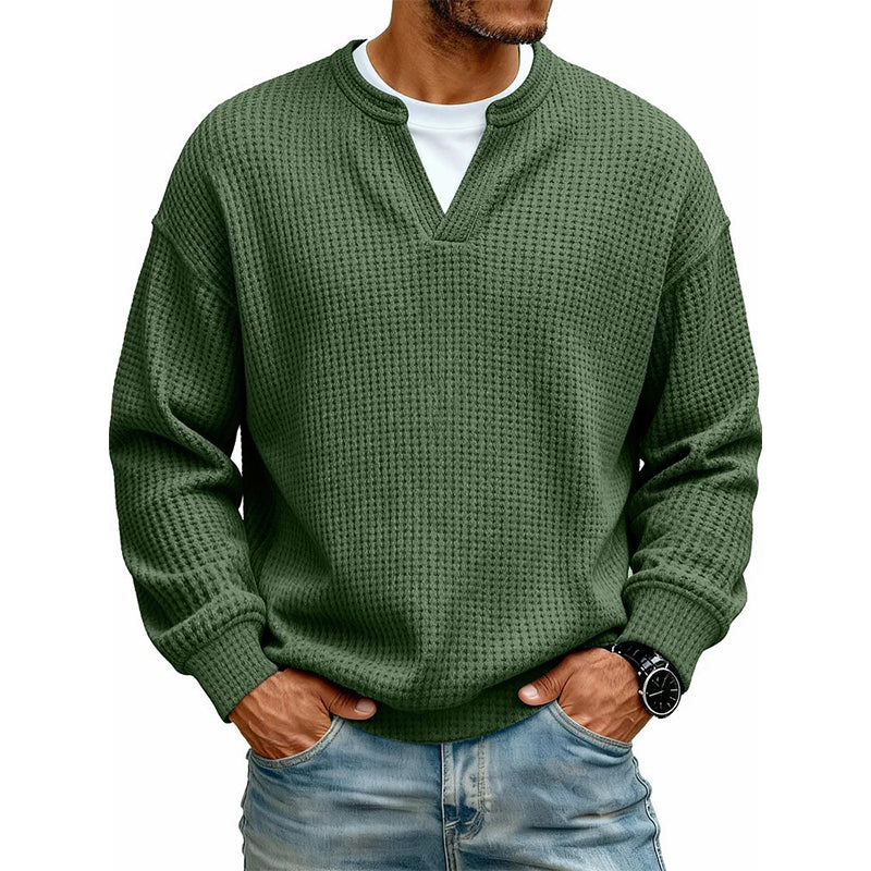 ✨  Herren Waffel-T-Shirt im Layer-Look | Bequemer Alltagsstil mit eleganter Struktur 👚