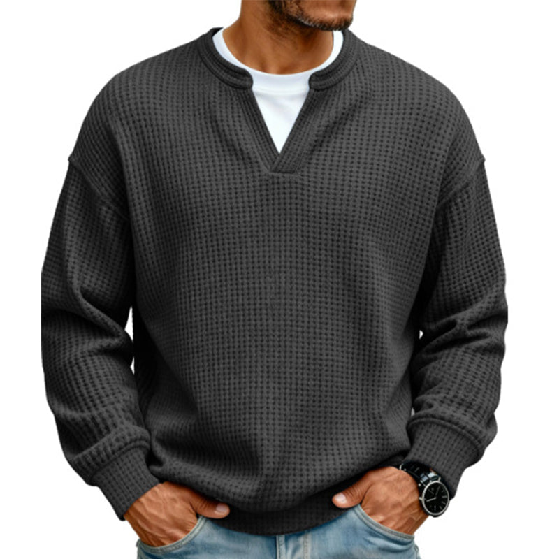 ✨  Herren Waffel-T-Shirt im Layer-Look | Bequemer Alltagsstil mit eleganter Struktur 👚
