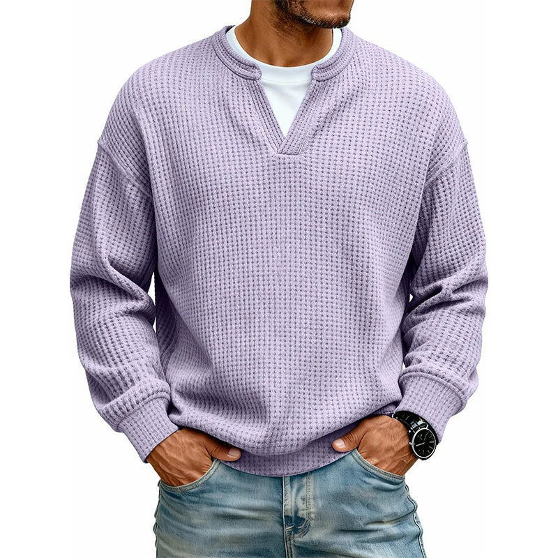 ✨  Herren Waffel-T-Shirt im Layer-Look | Bequemer Alltagsstil mit eleganter Struktur 👚
