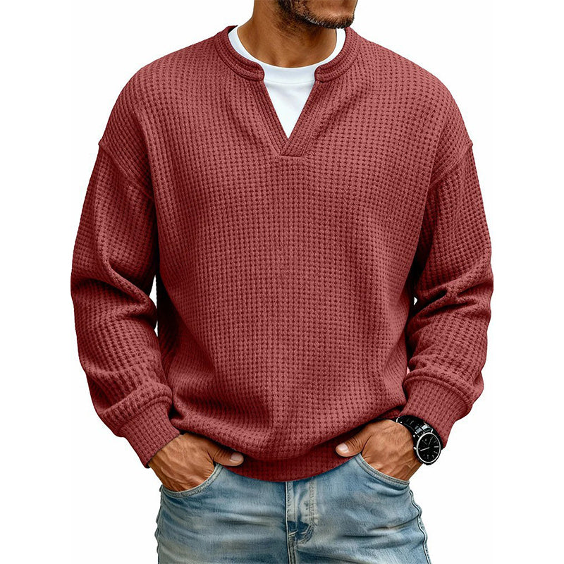 ✨  Herren Waffel-T-Shirt im Layer-Look | Bequemer Alltagsstil mit eleganter Struktur 👚