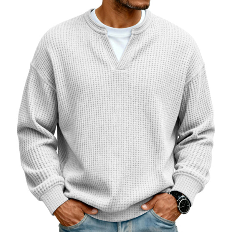 ✨  Herren Waffel-T-Shirt im Layer-Look | Bequemer Alltagsstil mit eleganter Struktur 👚