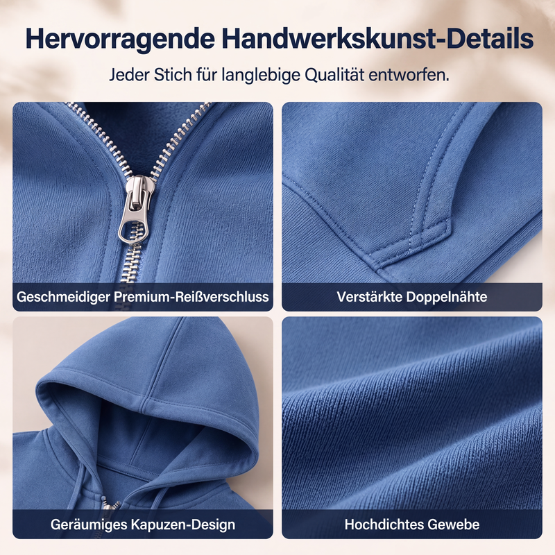 🧥 Lässig, bequem & vielseitig – Damen Kapuzenjacke in längerer Passform
