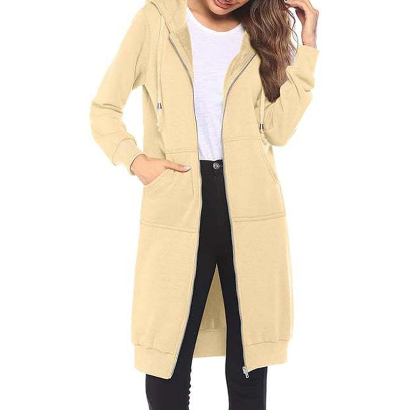 🧥 Lässig, bequem & vielseitig – Damen Kapuzenjacke in längerer Passform