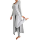 📢🎉🛍️✨ 2-teiliges Damen-Set: geripptes Longline-Top & schmale Hose