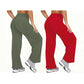 Damen-Yogahose mit hohem Bund und weitem Bein