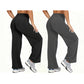 Damen-Yogahose mit hohem Bund und weitem Bein