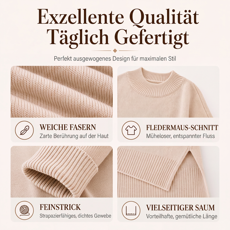 🧶 Schluss mit Pullovern, die einengen – Damen Rundhalspullover in entspannter Passform