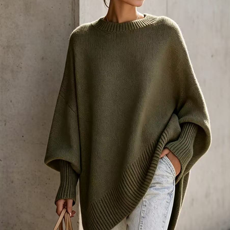 🧶 Schluss mit Pullovern, die einengen – Damen Rundhalspullover in entspannter Passform