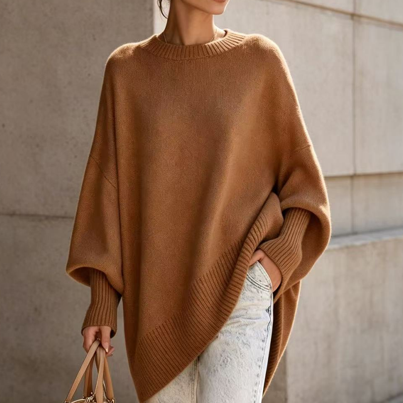 🧶 Schluss mit Pullovern, die einengen – Damen Rundhalspullover in entspannter Passform