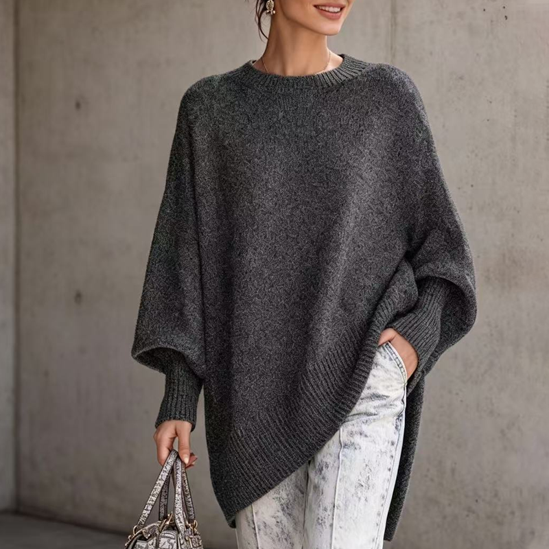 🧶 Schluss mit Pullovern, die einengen – Damen Rundhalspullover in entspannter Passform