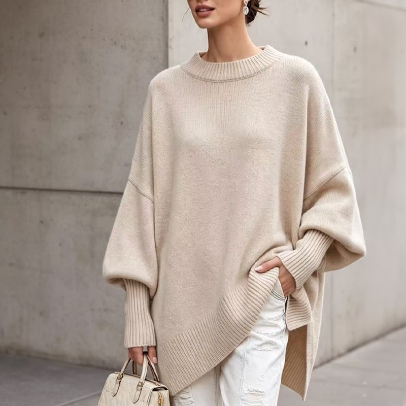 🧶 Schluss mit Pullovern, die einengen – Damen Rundhalspullover in entspannter Passform