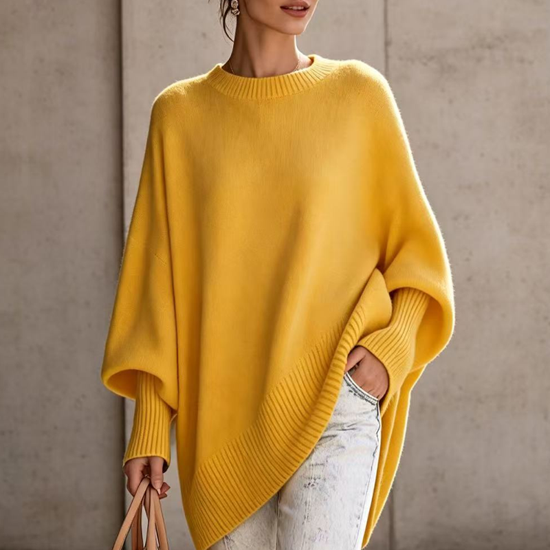 🧶 Schluss mit Pullovern, die einengen – Damen Rundhalspullover in entspannter Passform