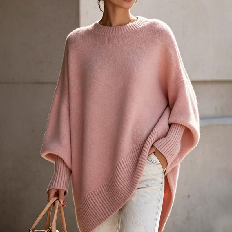 🧶 Schluss mit Pullovern, die einengen – Damen Rundhalspullover in entspannter Passform
