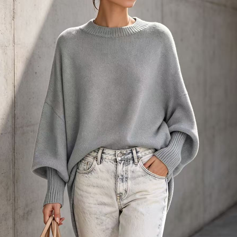 🧶 Schluss mit Pullovern, die einengen – Damen Rundhalspullover in entspannter Passform