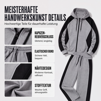 👕 50 % RABATT | Sportlicher Farbblock-Look & kompletter Freizeit-Style – Herren 2-teiliges Kapuzen-Set