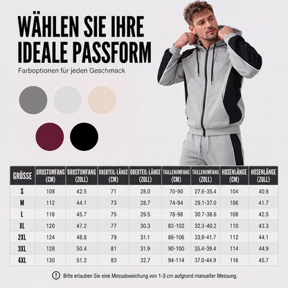 👕 50 % RABATT | Sportlicher Farbblock-Look & kompletter Freizeit-Style – Herren 2-teiliges Kapuzen-Set