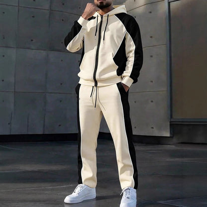 👕 50 % RABATT | Sportlicher Farbblock-Look & kompletter Freizeit-Style – Herren 2-teiliges Kapuzen-Set