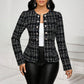 Vintage-Tweedjacke für Damen, schmal geschnitten