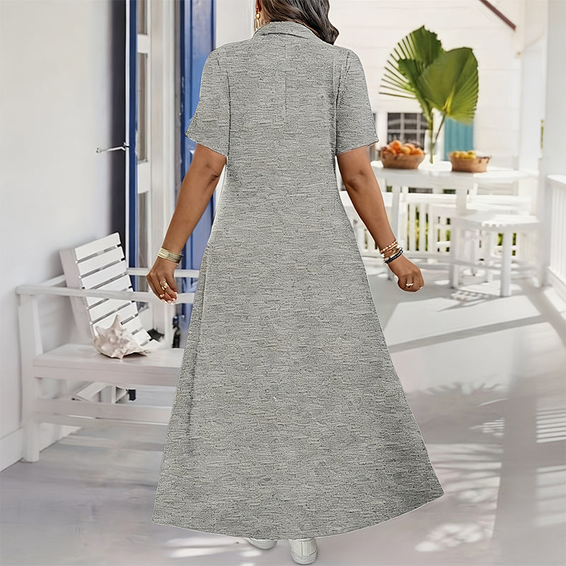👗 Fließender Komfort & mühelose Eleganz – Reißverschluss-Maxikleid