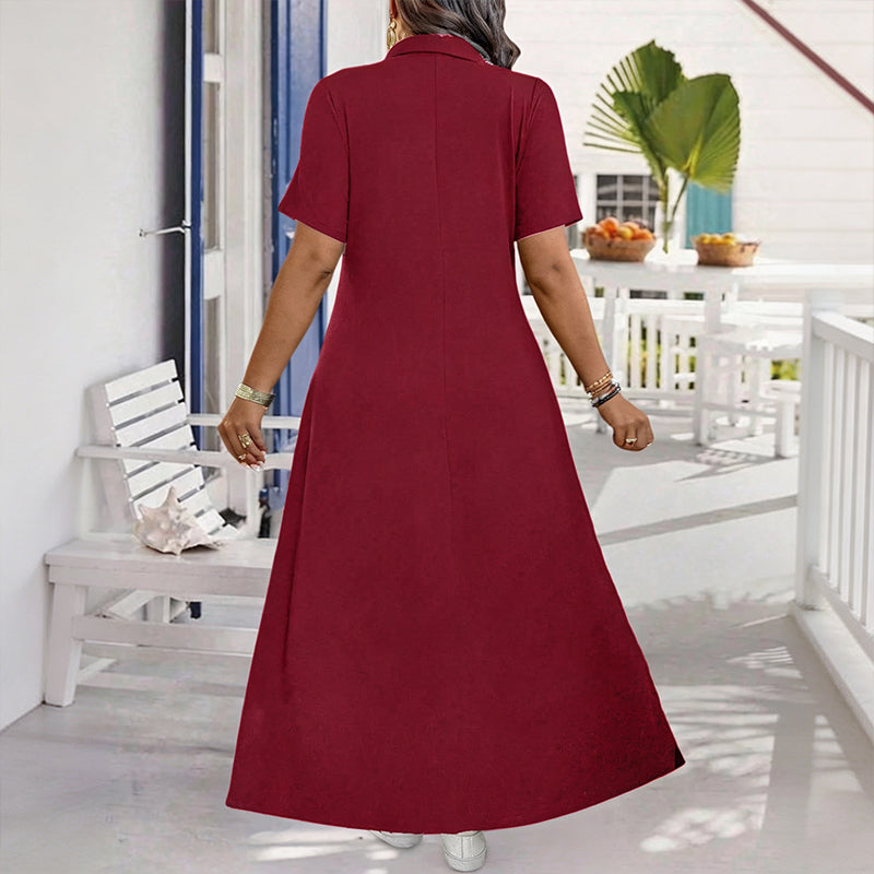 👗 Fließender Komfort & mühelose Eleganz – Reißverschluss-Maxikleid
