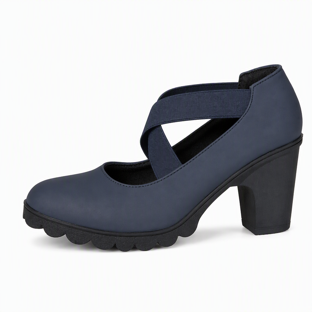 🎉✨Mary-Jane-Schuhe für Damen mit runder Spitze, überkreuzten Riemen, Blockabsatz, Plateau und Cut-Out-Ausschnitten, hochhackig