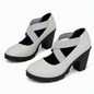🎉✨Mary-Jane-Schuhe für Damen mit runder Spitze, überkreuzten Riemen, Blockabsatz, Plateau und Cut-Out-Ausschnitten, hochhackig