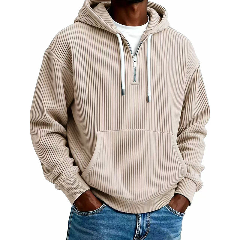 📢🎉🛍️✨Herren-Casual-Cord-Hoodie mit Halb-Reißverschluss