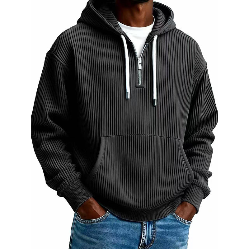 📢🎉🛍️✨Herren-Casual-Cord-Hoodie mit Halb-Reißverschluss