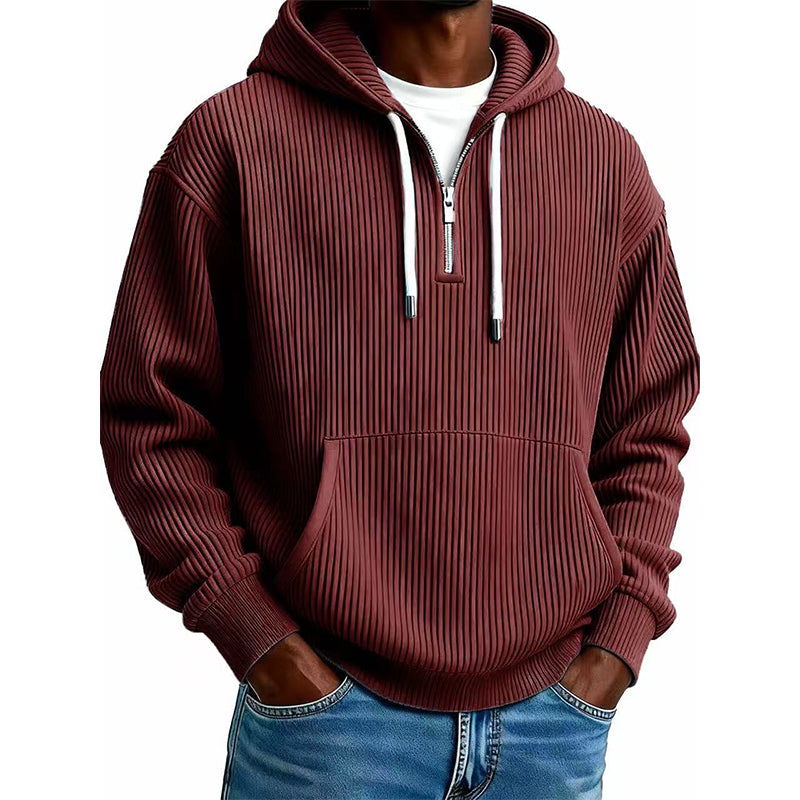 📢🎉🛍️✨Herren-Casual-Cord-Hoodie mit Halb-Reißverschluss
