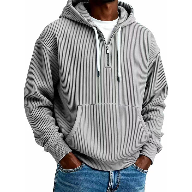 📢🎉🛍️✨Herren-Casual-Cord-Hoodie mit Halb-Reißverschluss