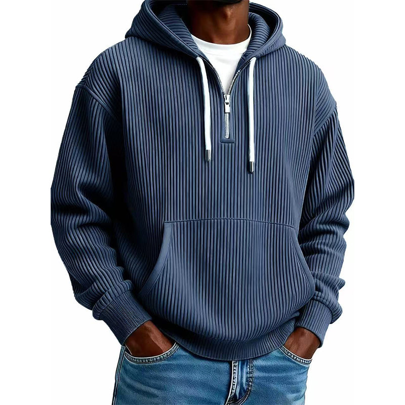 📢🎉🛍️✨Herren-Casual-Cord-Hoodie mit Halb-Reißverschluss