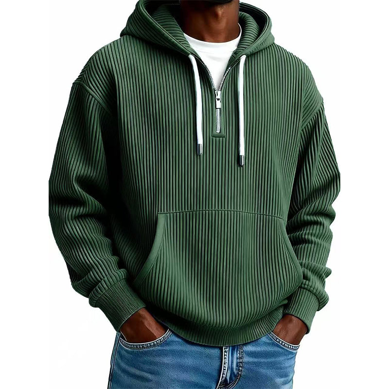 📢🎉🛍️✨Herren-Casual-Cord-Hoodie mit Halb-Reißverschluss