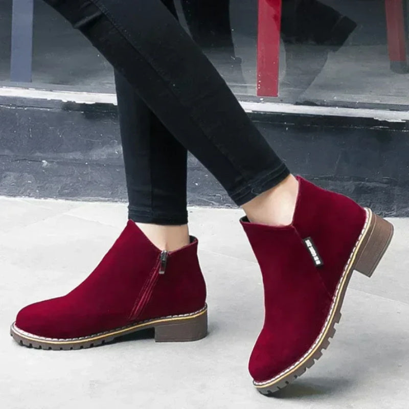 🔥Damen-Stiefeletten mit niedrigem Absatz und seitlichem Reißverschluss