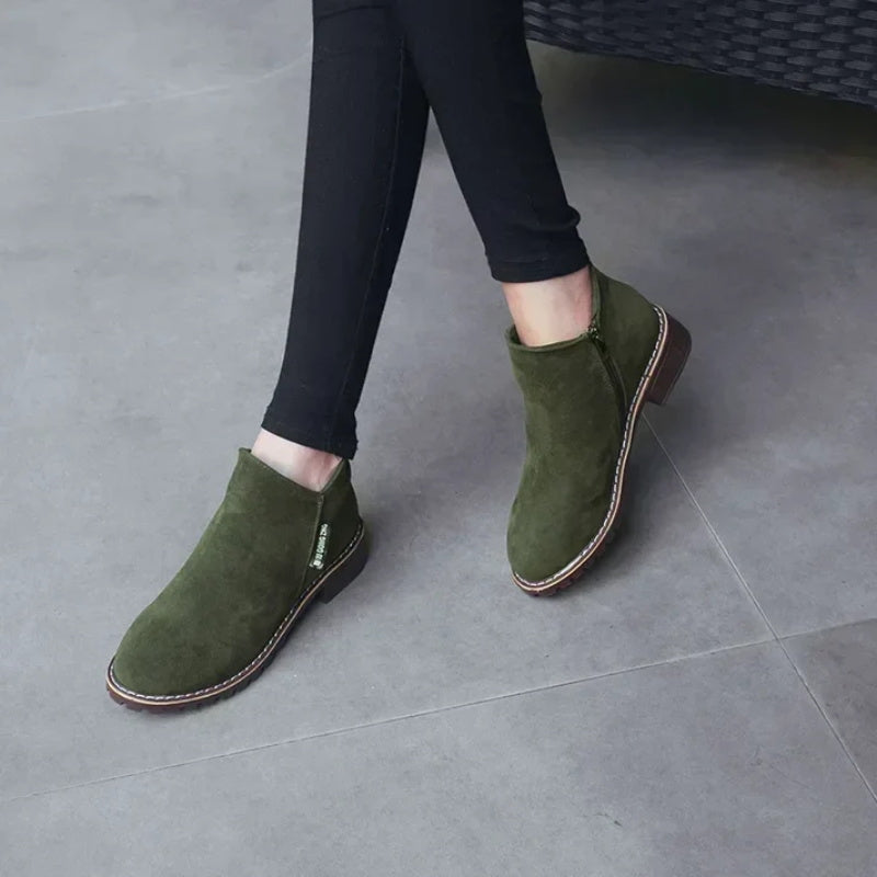 🔥Damen-Stiefeletten mit niedrigem Absatz und seitlichem Reißverschluss