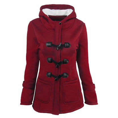 📢🎉🛍️✨Damen Kapuzenjacke, mittlerer Länge, verdickt