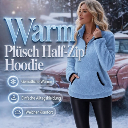 📢🎉🛍️✨Damen-Sweatshirt mit halbem Reißverschluss aus warmem Plüsch